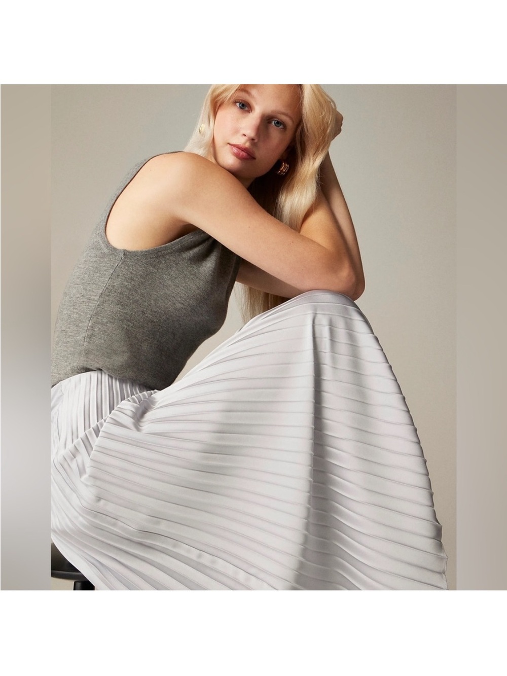 NWT J Crew Gwenyth Pleated slip skirt size Large